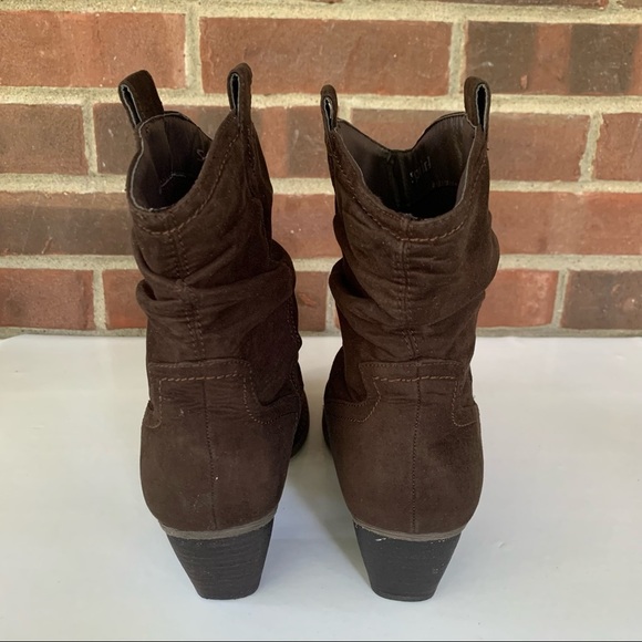 Spring Women’s Brown Faux Suede Ankle Boots Block Heel Shoes EU 38 US 7 M - Picture 6 of 8